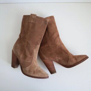 Aquatalia Florence Mid-Calf Western Suede Boots | 7.5
